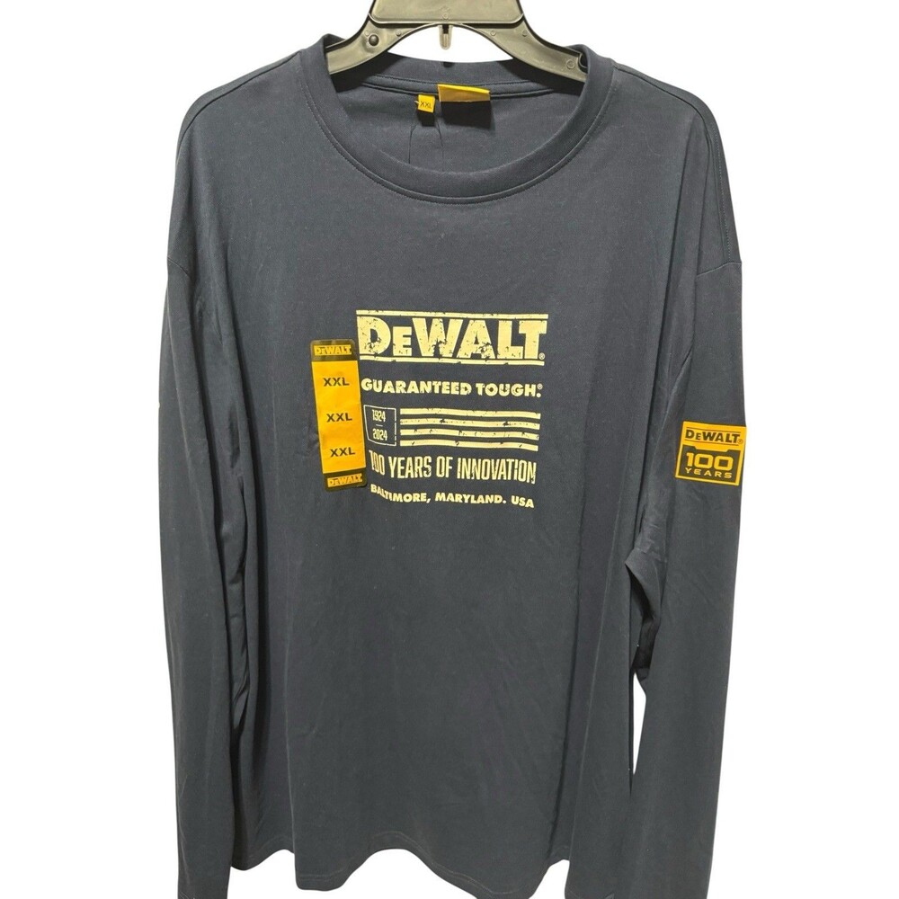 Dewalt Limited Edition 100 year Long Sleeve T-Shirt Blue Mens Size XXL NWT